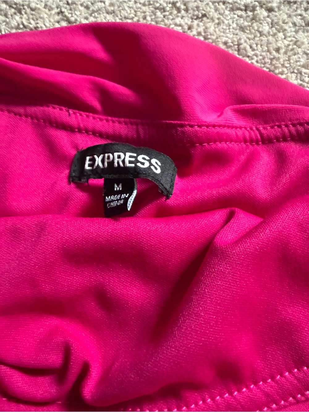Express Strapless Ruched Fuchsia Mini Dress - Picture 2 of 3